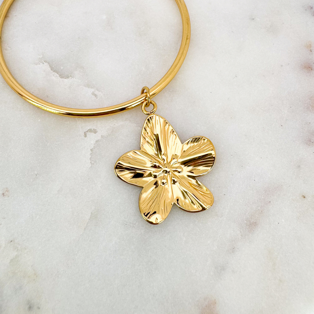 Bracelet jonc Breloque Fleur