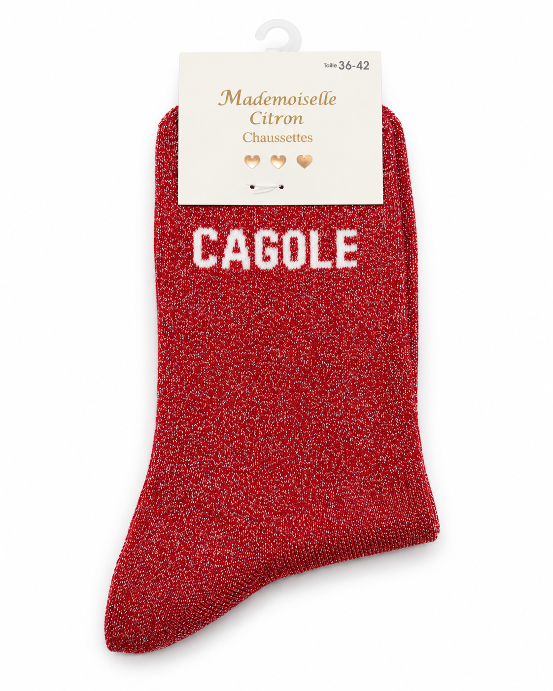 Chaussettes à Paillettes Message " Cagole"