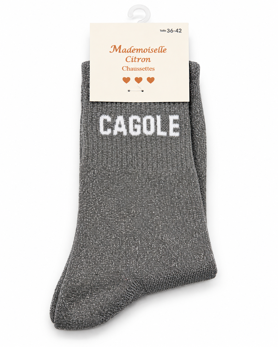 Chaussettes à Paillettes Message " Cagole"