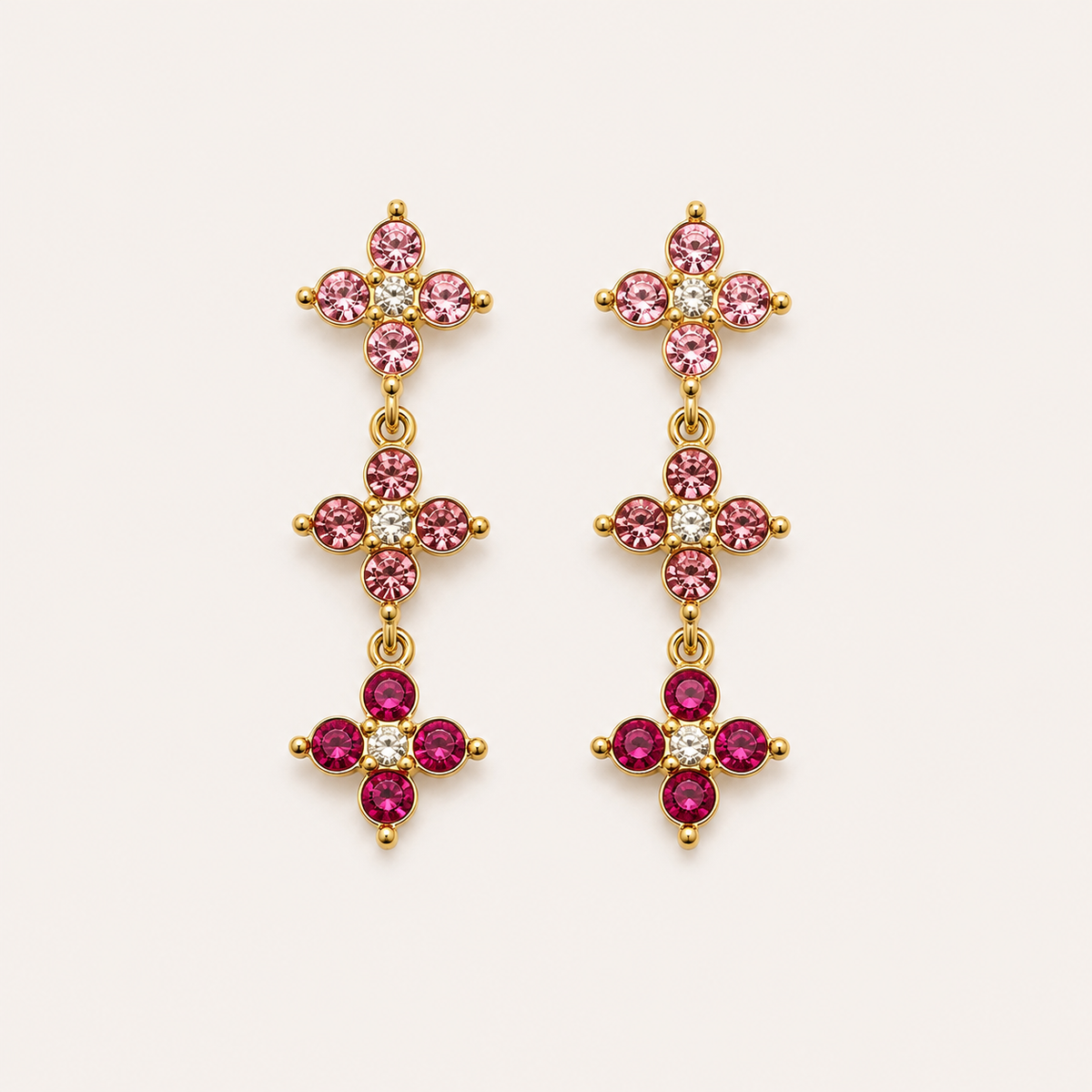 Boucles d'oreilles Princesse rose