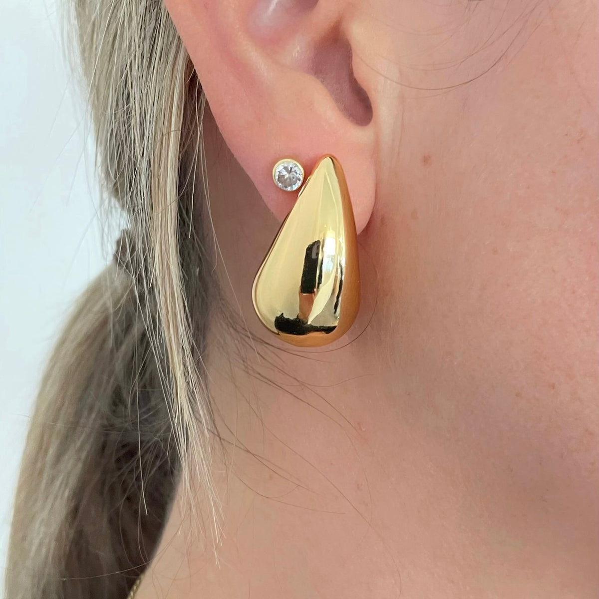 Boucles D'oreilles Goutte d'Eau doré
