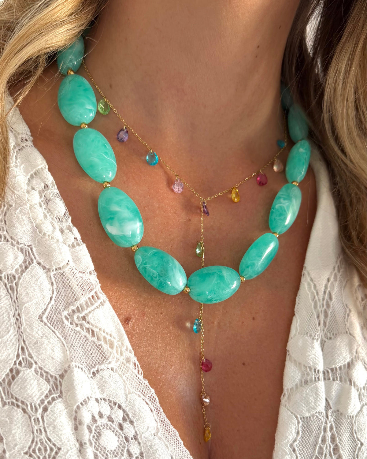 Collier Cascade Multicolore