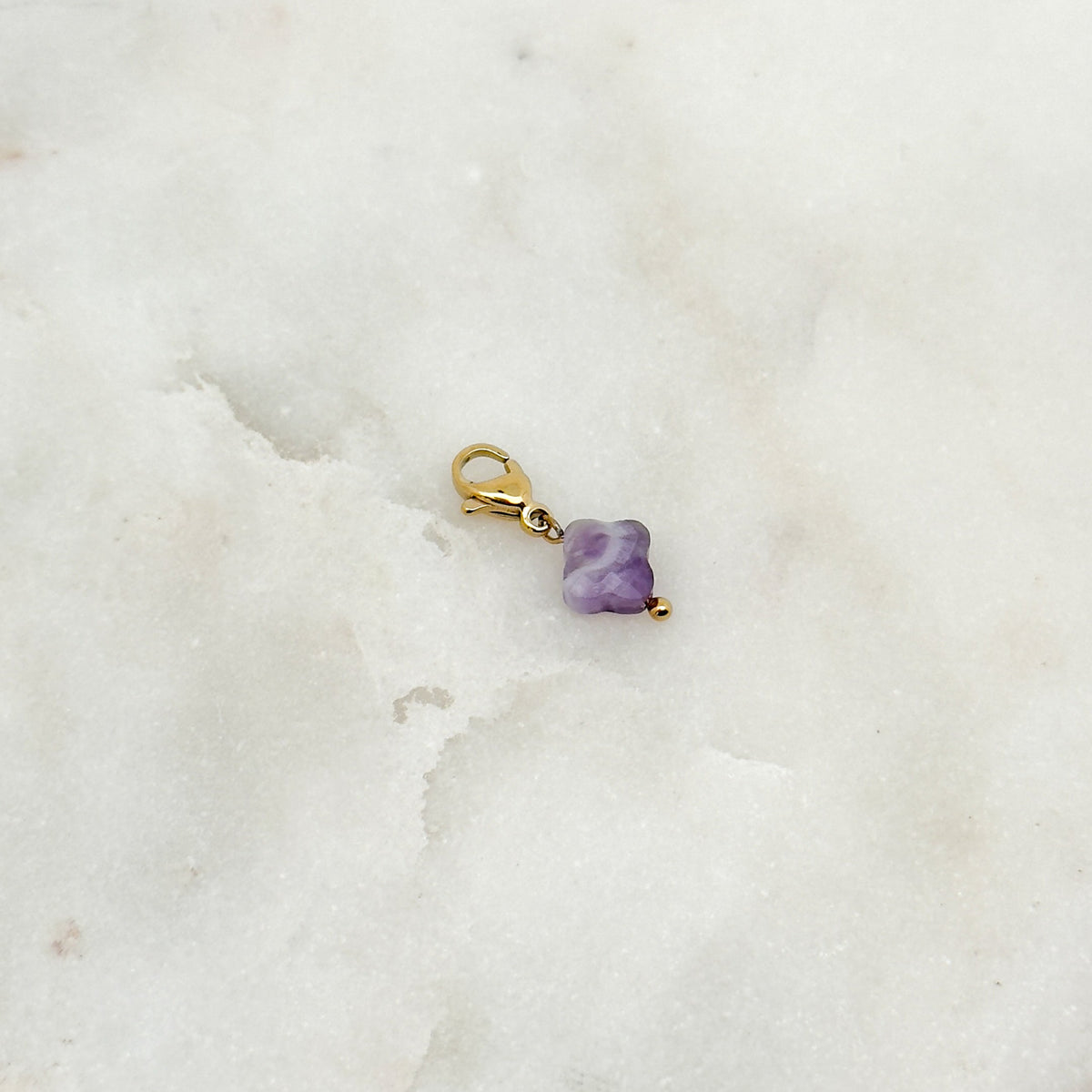 Charm Trèfle Violet Améthyste