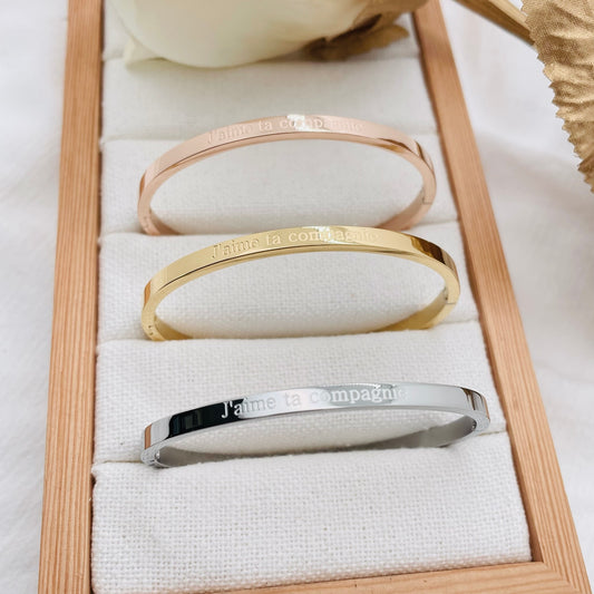 Bracelet message "J'AIME TA COMPAGNIE"