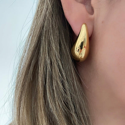 Boucles D'oreilles Goutte d'Eau doré