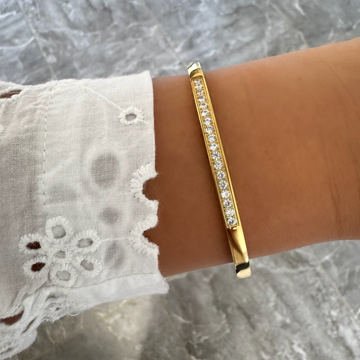 Bracelet jonc Leonora doré