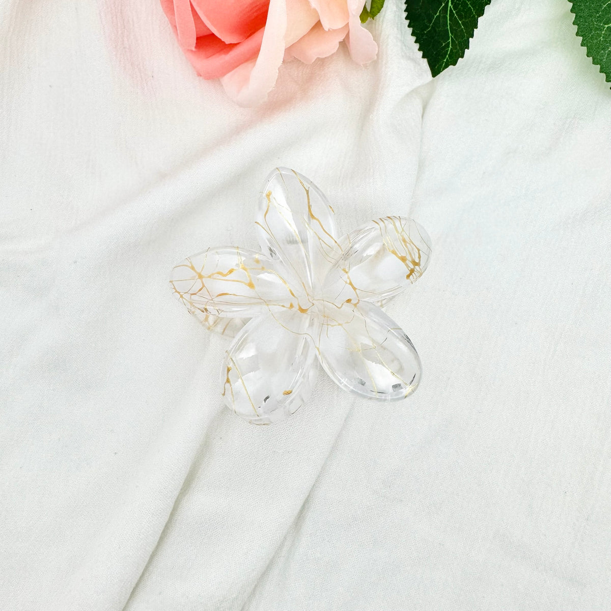 Pince à cheveux Fleur marbré