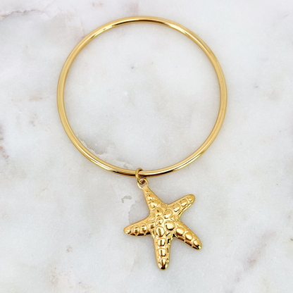 Bracelet jonc Breloque Etoile de Mer