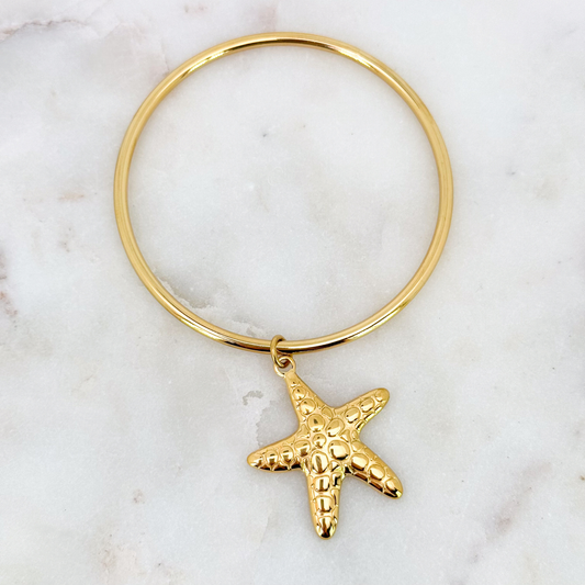 Bracelet jonc Breloque Etoile de Mer
