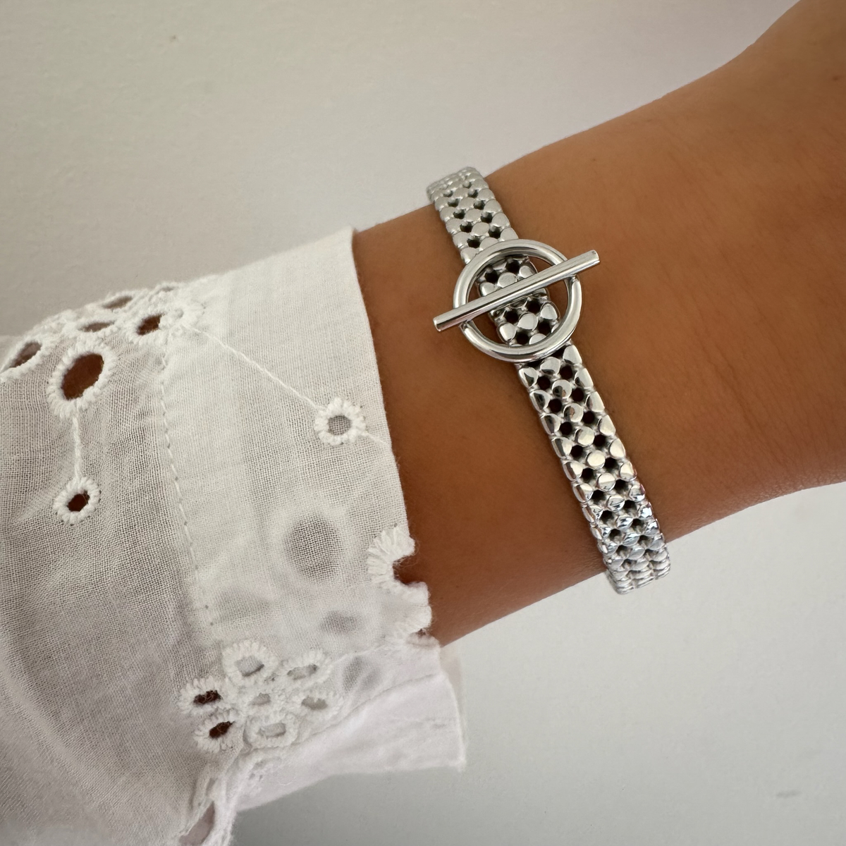 Bracelet jonc Camila argenté