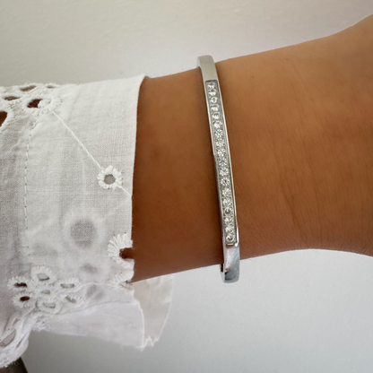 Bracelet jonc Leonora argenté