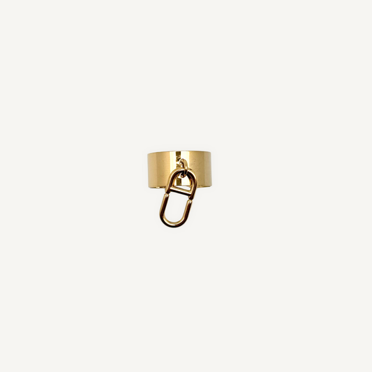 Bague Breloque Ovale Barre