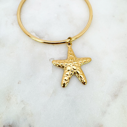Bracelet jonc Breloque Etoile de Mer