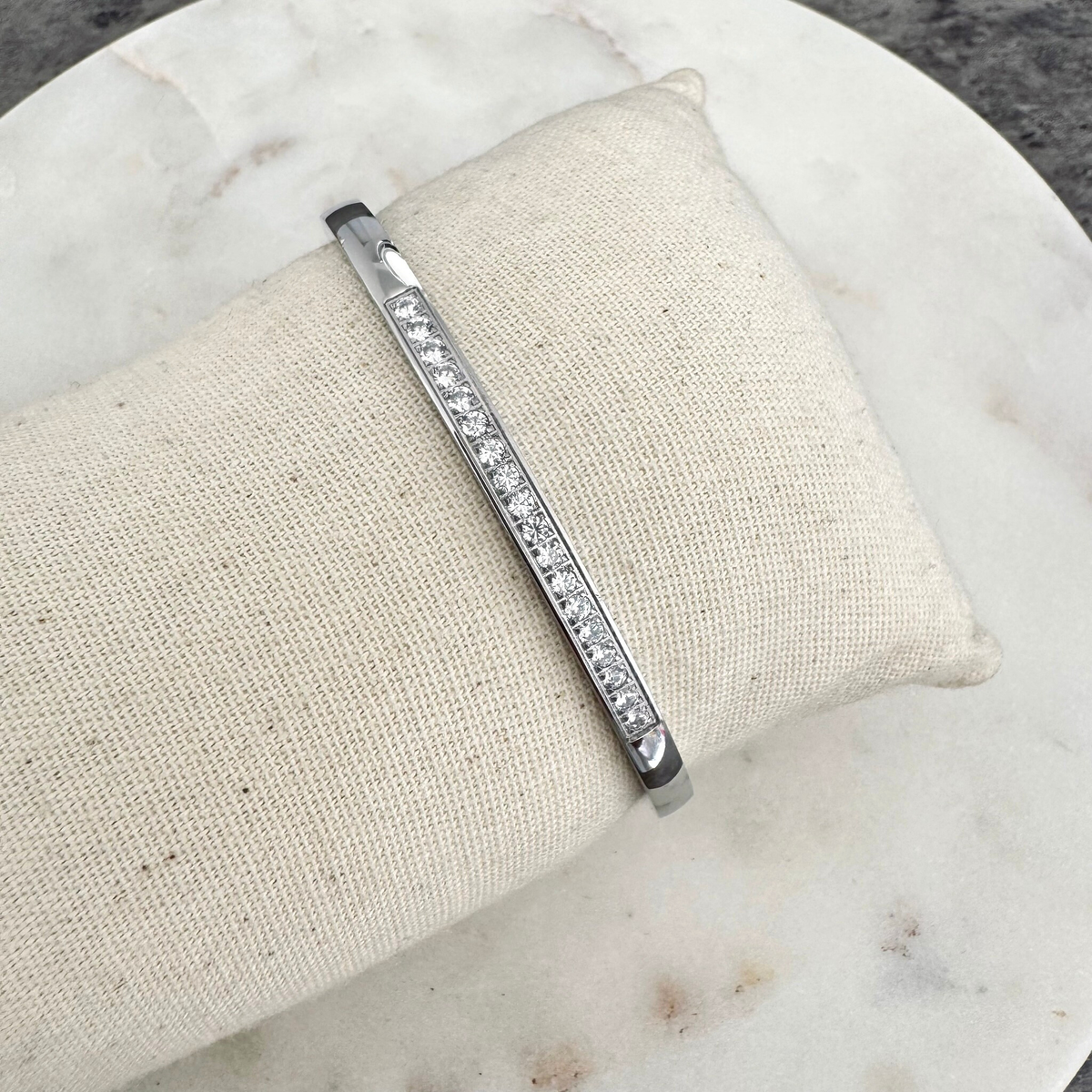 Bracelet jonc Leonora argenté