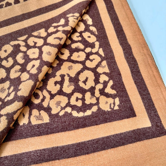 Écharpe imprimé Léopard choco