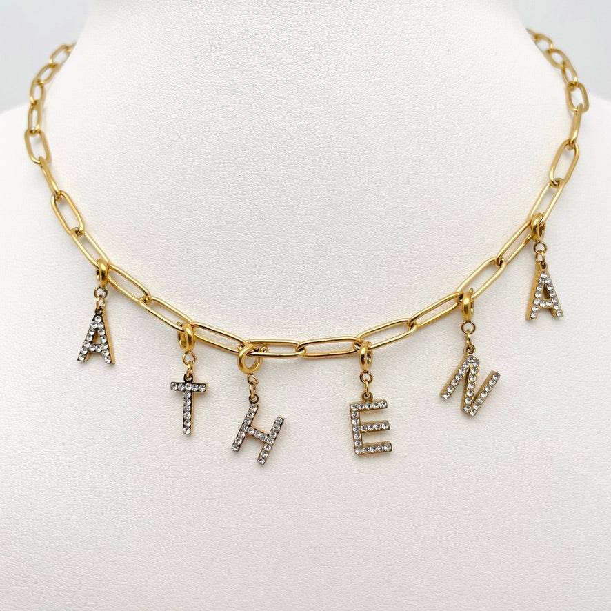 Charms lettres initiales zircons
