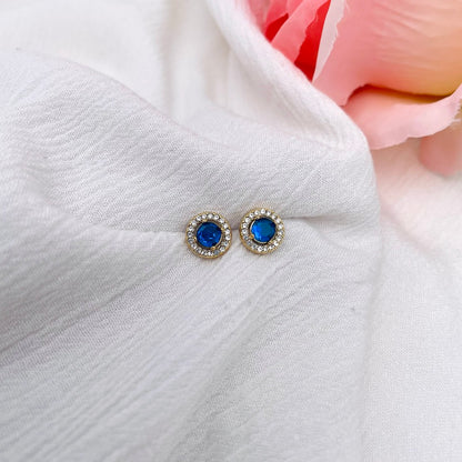 Boucles D'oreilles Duchesse ronde bleu