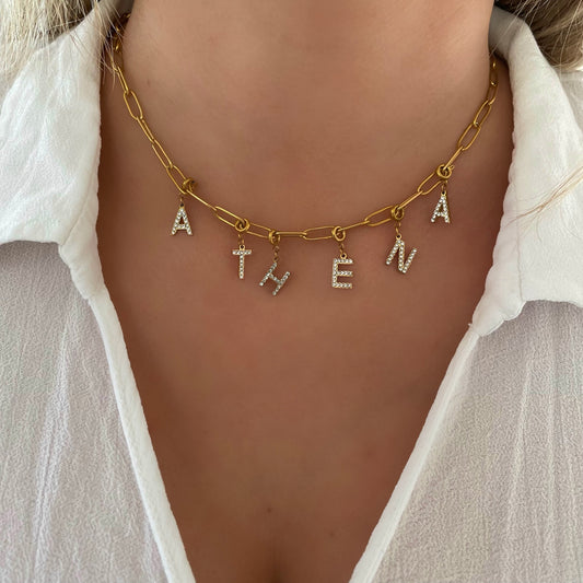 Charms lettres initiales zircons