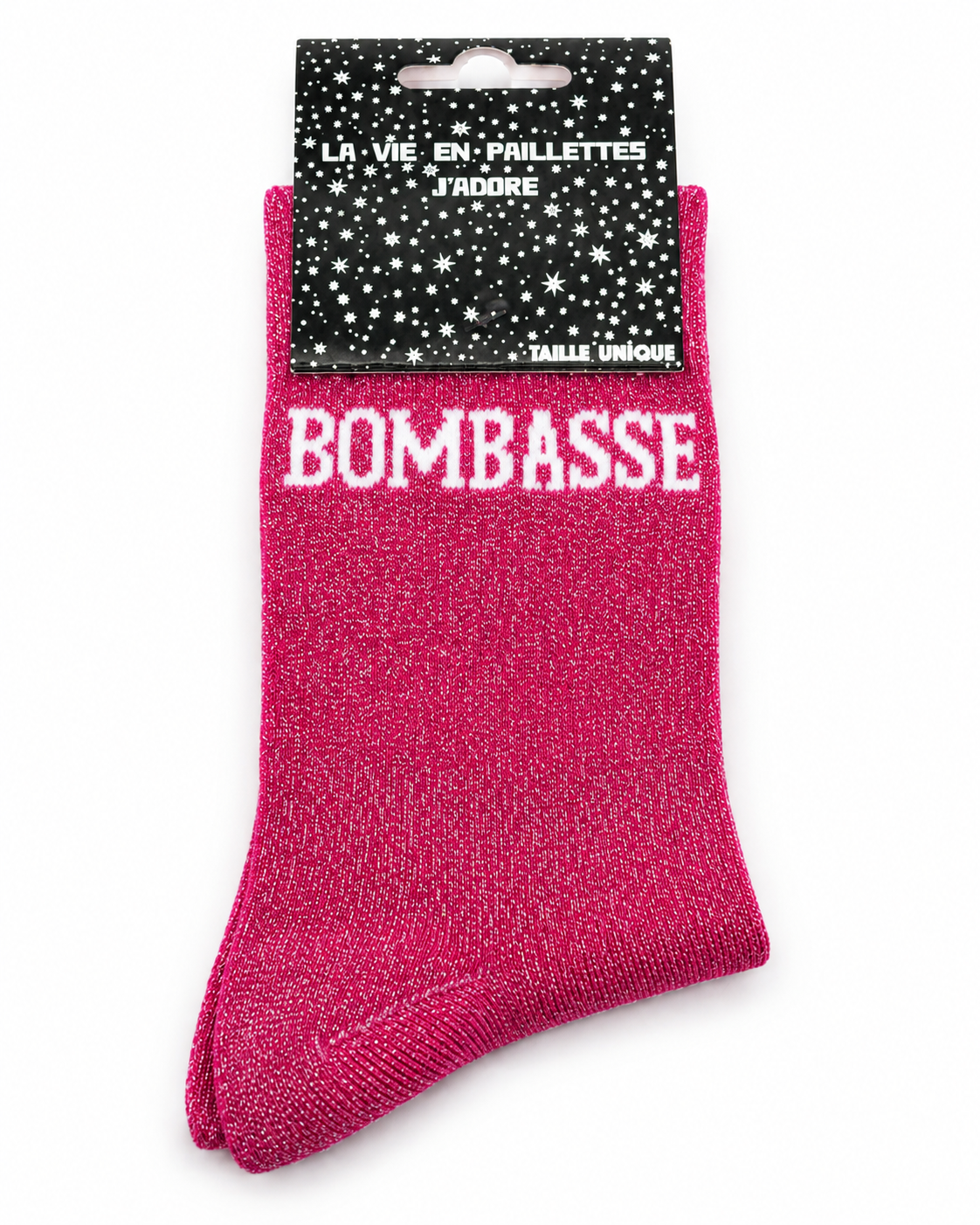 Chaussettes à Paillettes Message " Bombasse"