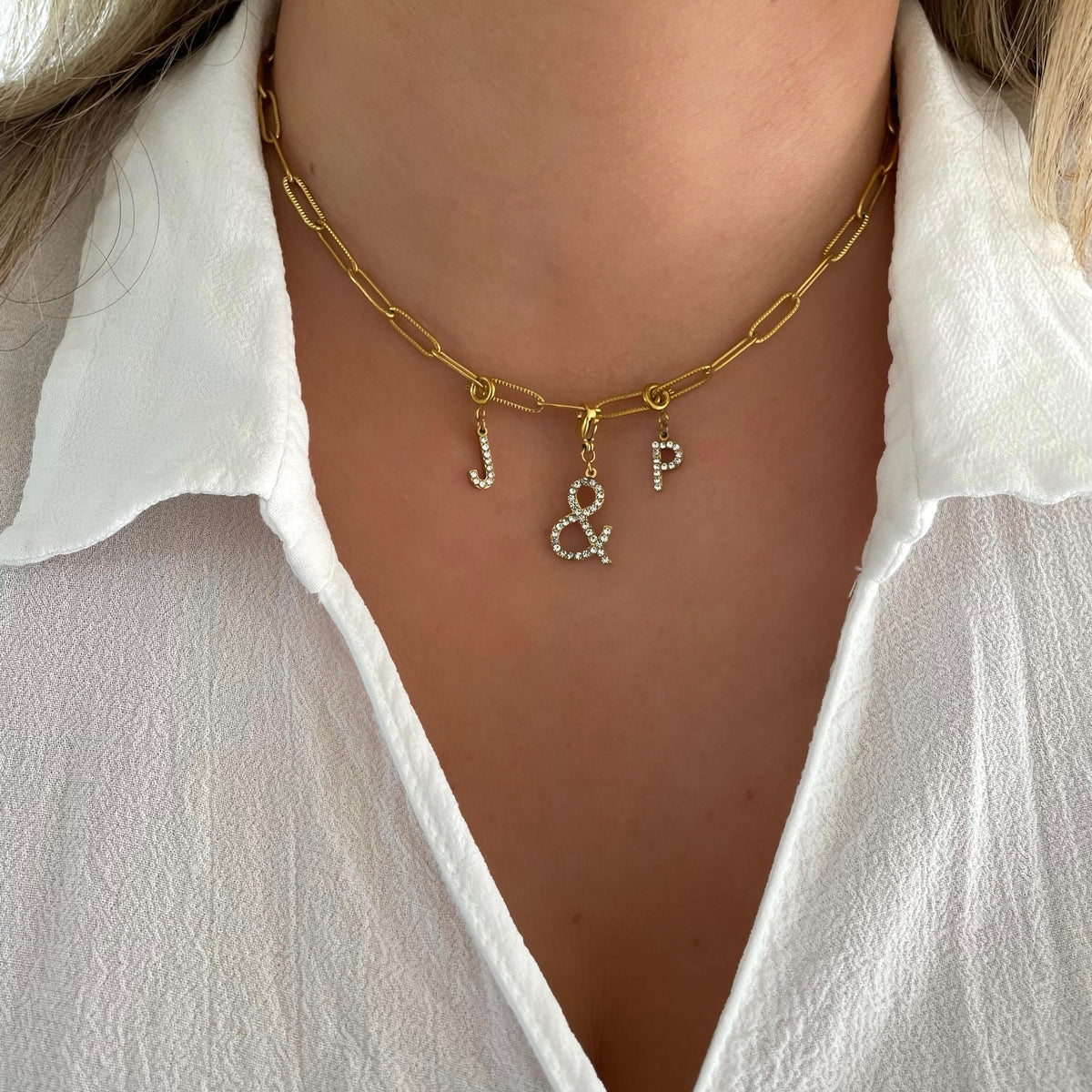 Charms lettres initiales zircons