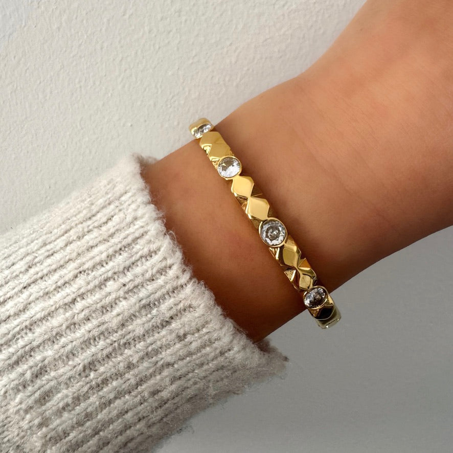 Bracelet jonc Adelia doré
