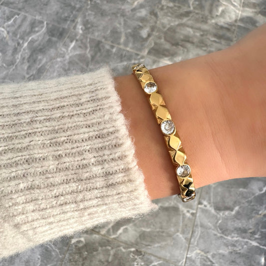 Bracelet jonc Adelia doré