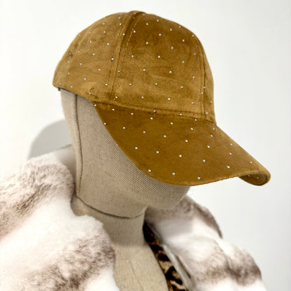Casquette Velours Strass