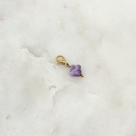 Charm Trèfle Violet Améthyste