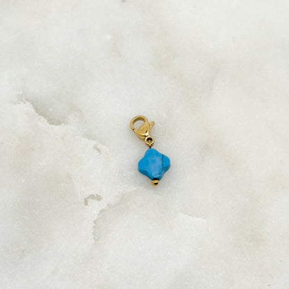 Charm Trèfle bleu Turquoise