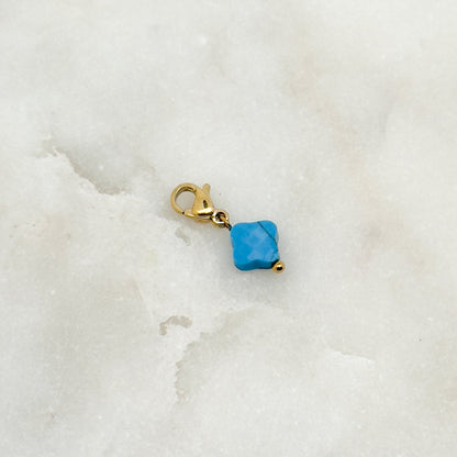 Charm Trèfle bleu Turquoise