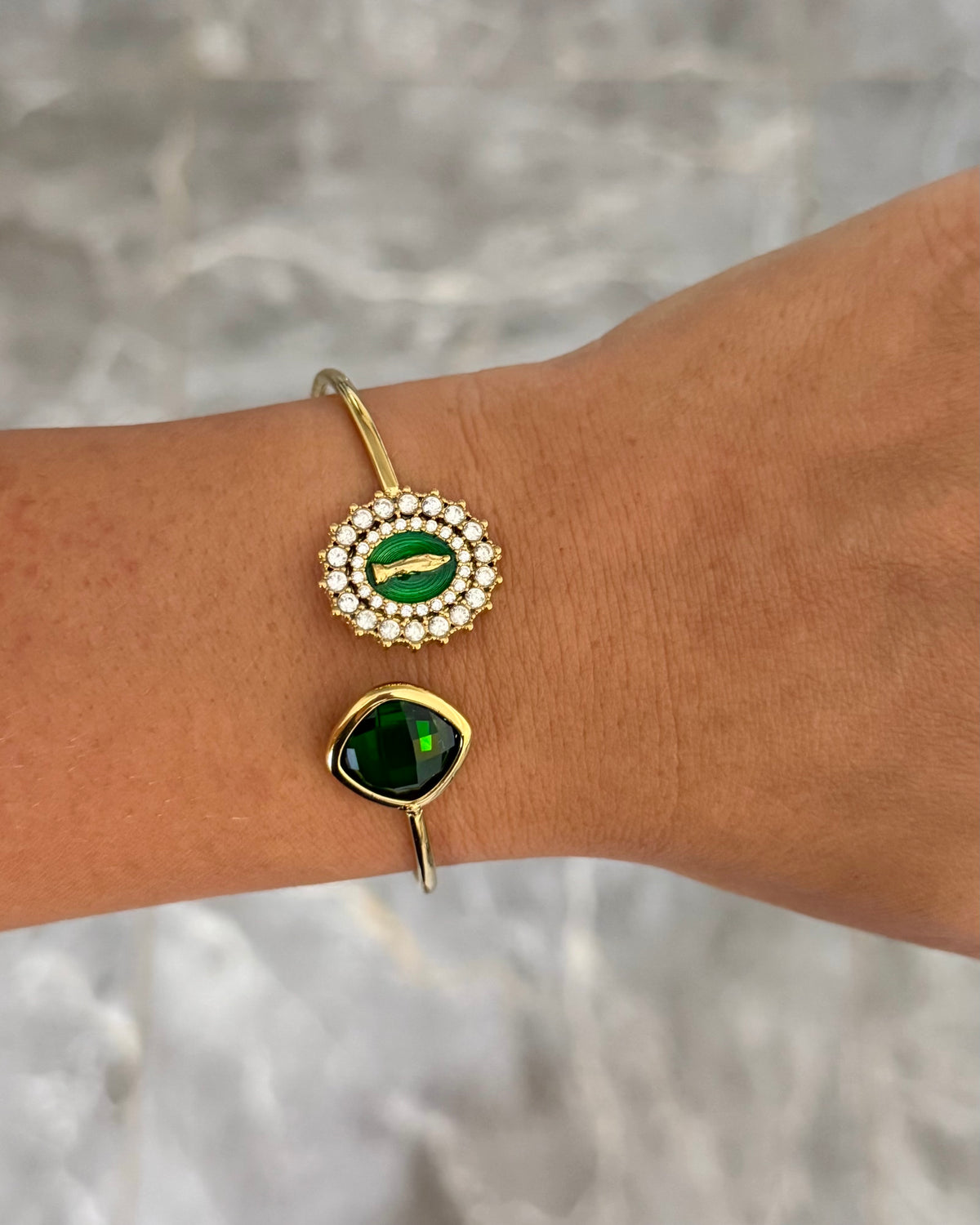 Bracelet Jonc Madone Vert