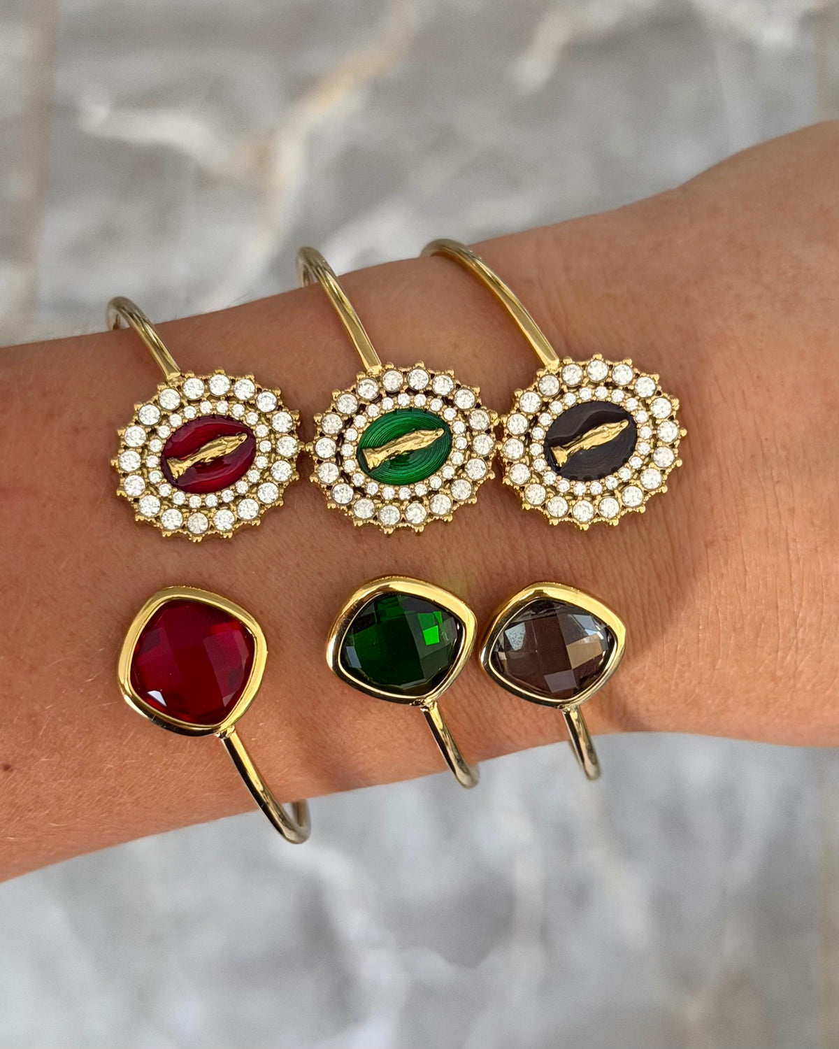 Bracelet Jonc Madone Vert