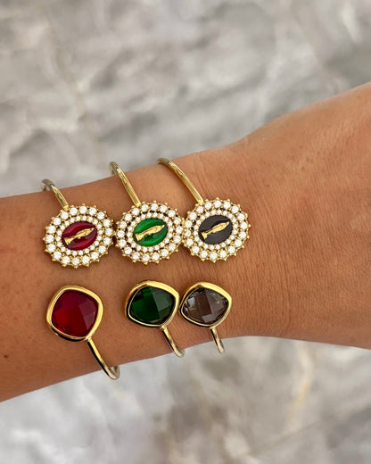 Bracelet Jonc Madone Vert