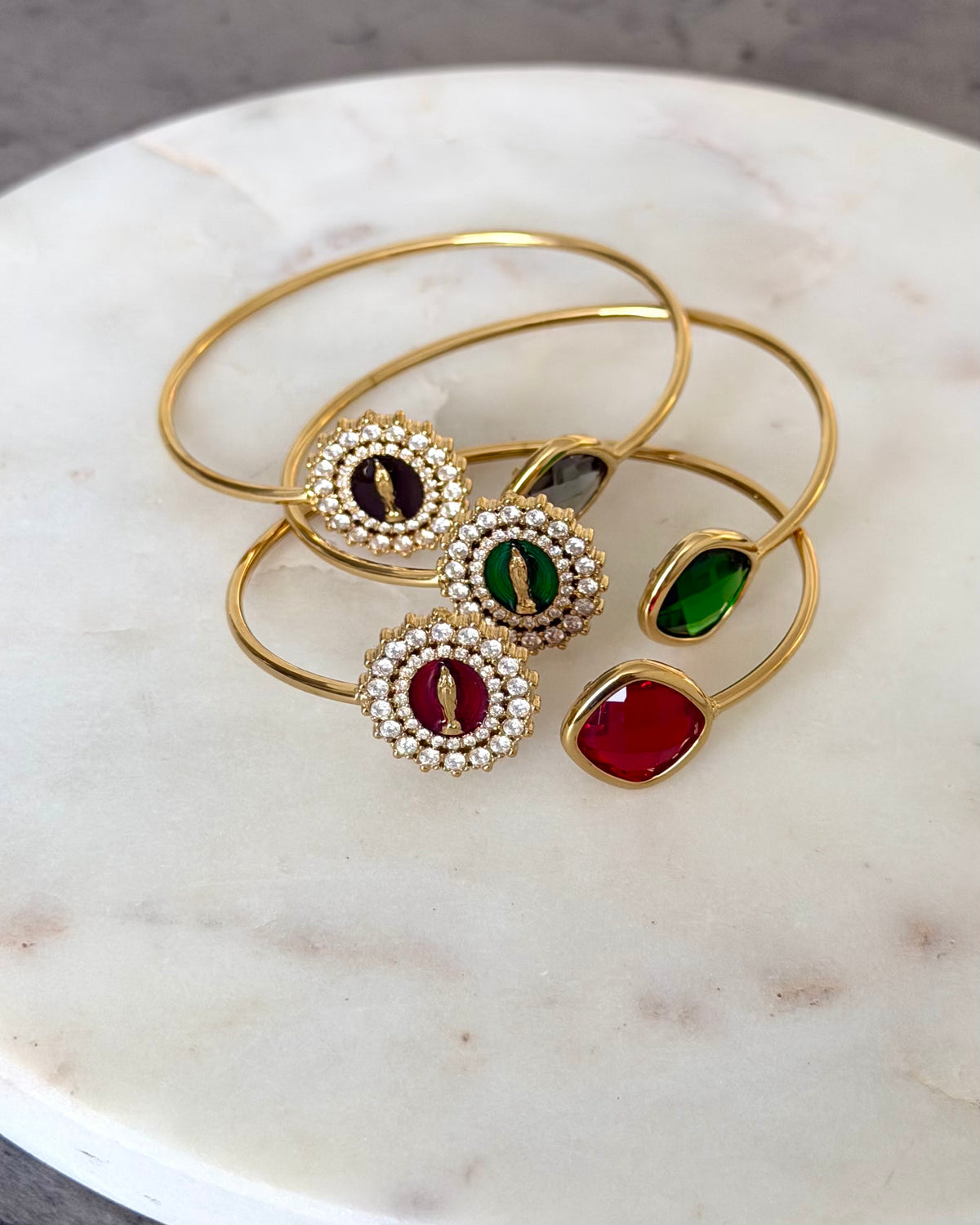 Bracelet Jonc Madone Vert