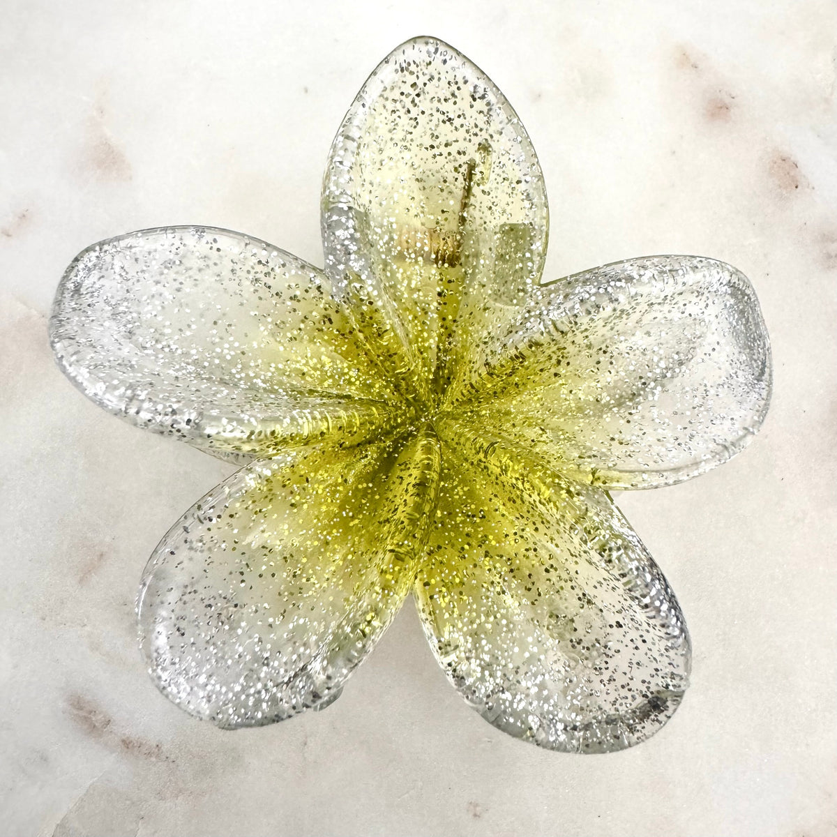 Pince à cheveux Fleur Paillettes transparentes