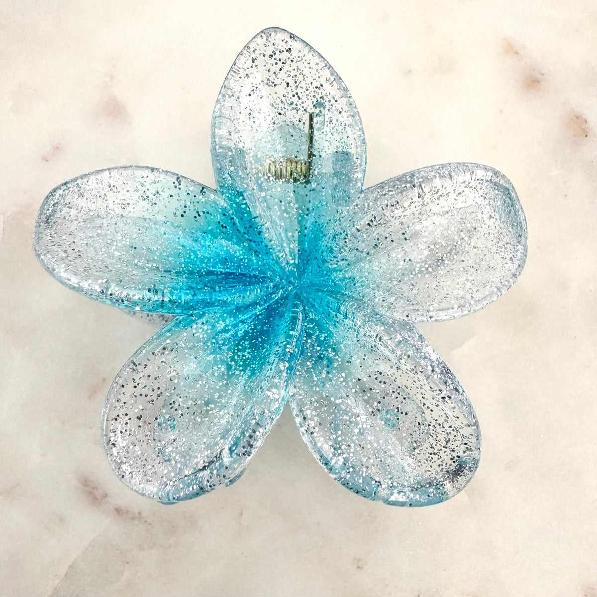 Pince à cheveux Fleur Paillettes transparentes