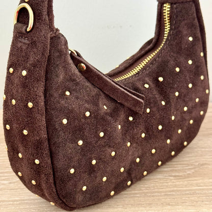 Mini Sac Suédé Clouté – Cuir véritable – Made in Italy