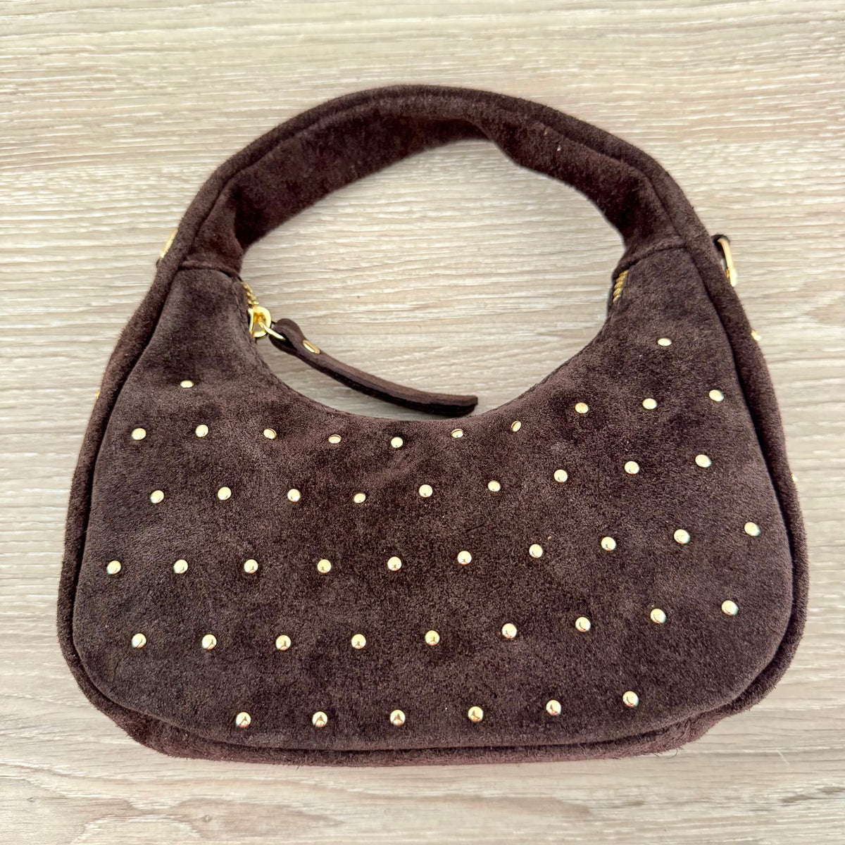 Mini Sac Suédé Clouté – Cuir véritable – Made in Italy