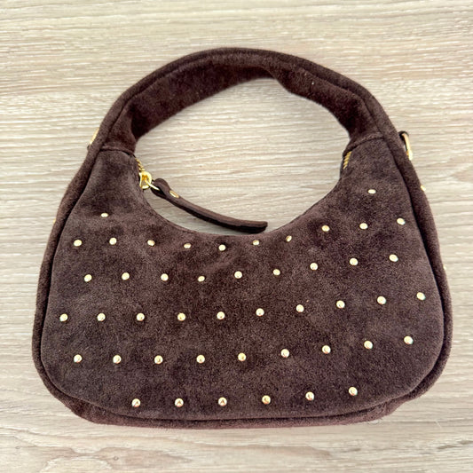 Mini Sac Suédé Clouté – Cuir véritable – Made in Italy