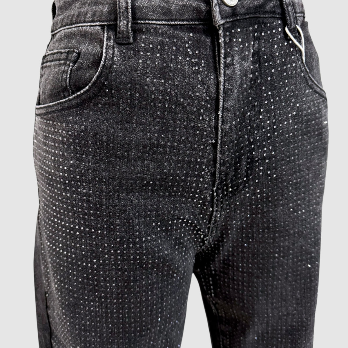 Jean gris strass