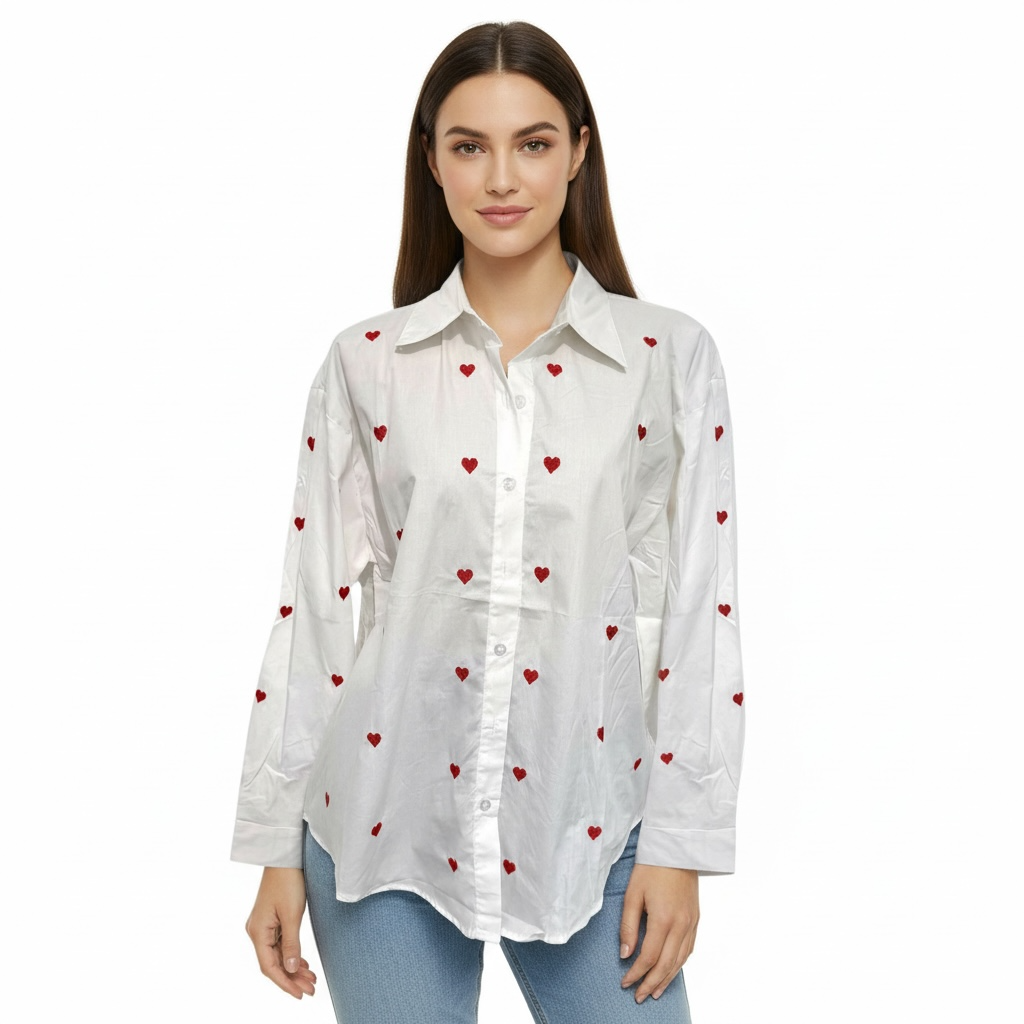 Chemise Coeur rouge
