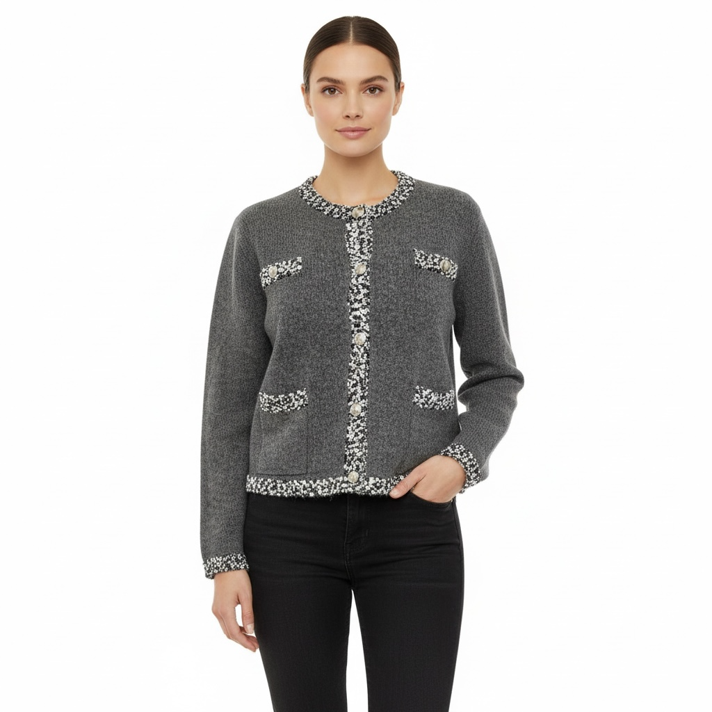 Gilet maille effet tweed
