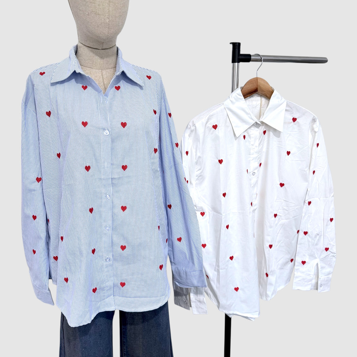 Chemise Coeur rouge