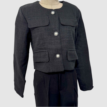 Veste courte style tweed – chic intemporel