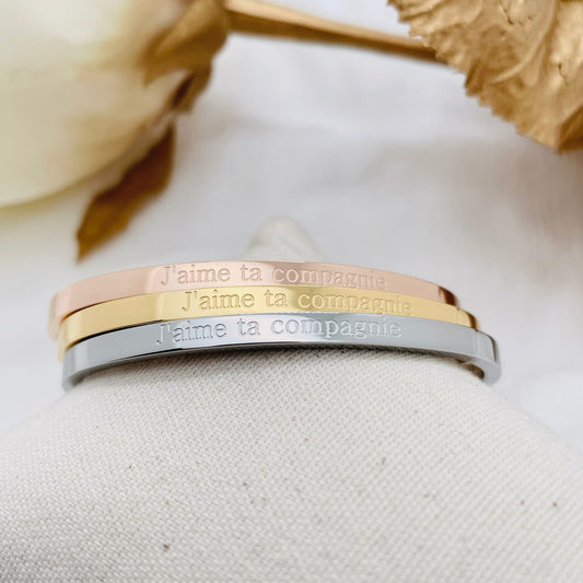 Bracelet message "J'AIME TA COMPAGNIE"